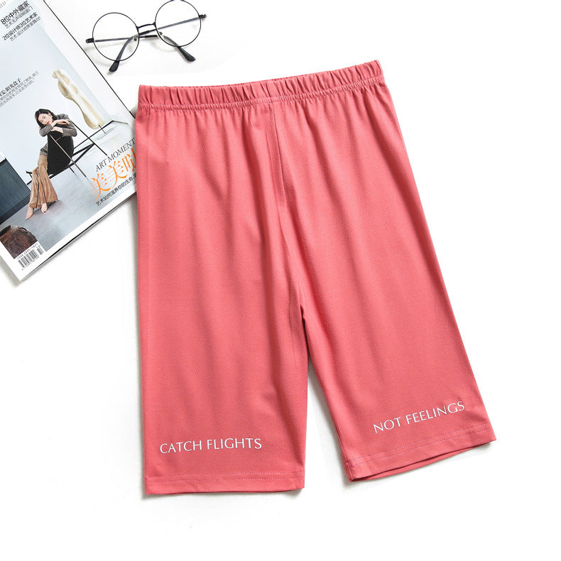 Shorts Thin Fitness Casual High Waist Biker Short Summer Slim Knee-Length Bottoms Streetwear