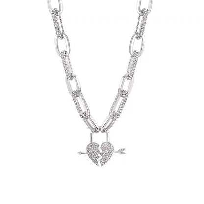 Metal Love Heart Cupid Pendants Female Clavicle Chain Light Luxury Niche Design Necklace