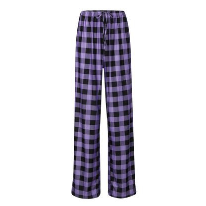 Women Christmas Pajama pants Autumn Winter Plaid Printed Pants