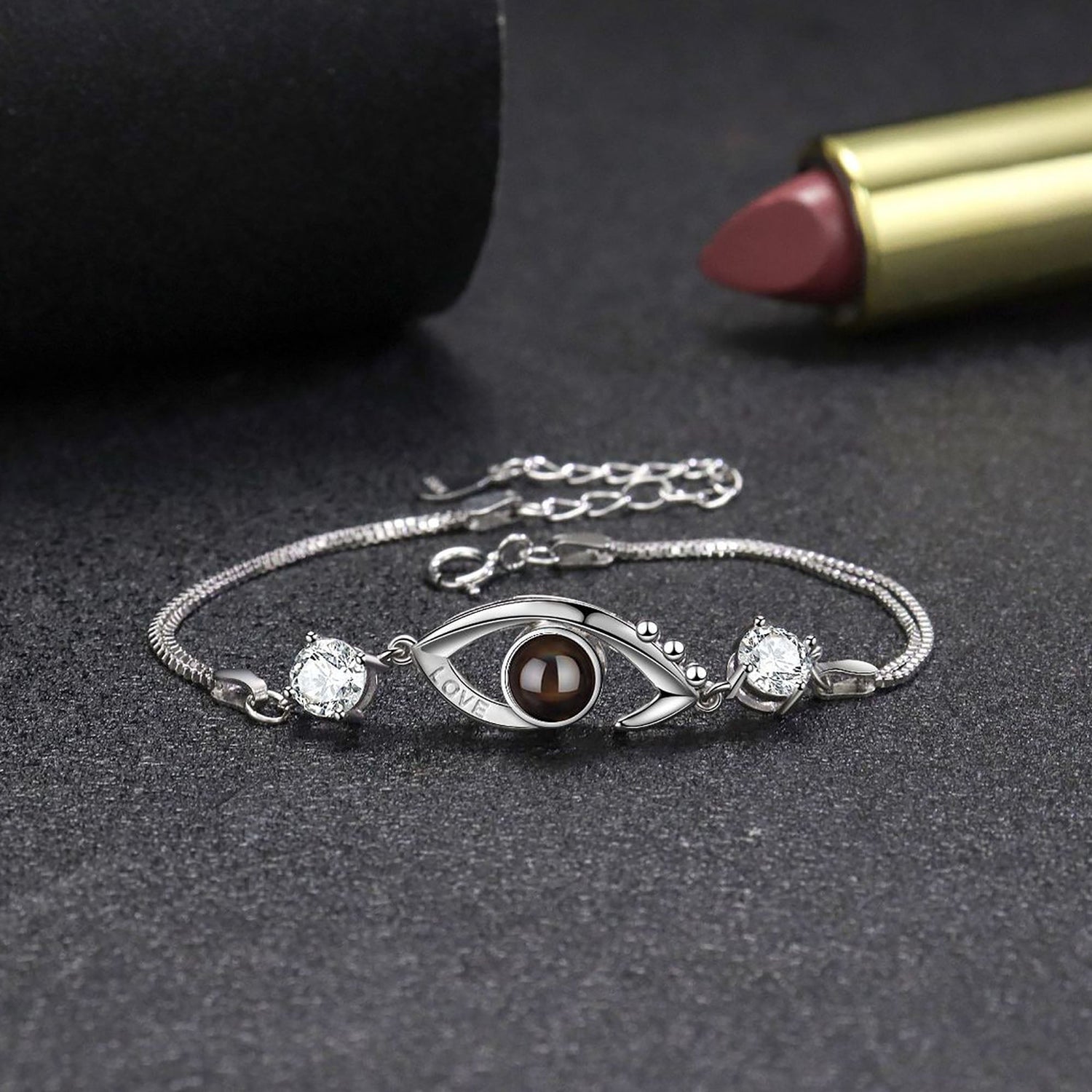 Customizable Photo EyesCircle Projection Bracelets Personalized  Couple Memorial Jewelr