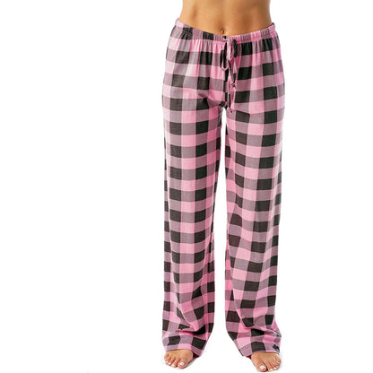 Women Christmas Pajama pants Autumn Winter Plaid Printed Pants