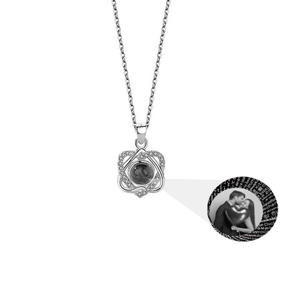 Customized photo projectionNecklace Heart Pendant Wedding Romantic Memory Projection Necklace