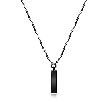 Geometry Interlocking Square Triangle Male Pendant Stacking Streetwear Necklace