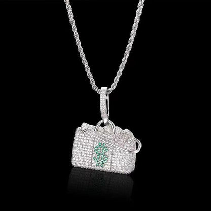 Hip Hop Fierce Shark Inlaid Zircon Pendant Charm Trend Necklace