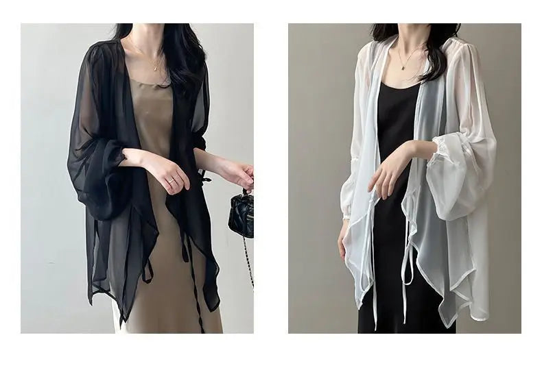 Women High Street Casual Lacing Button Cardigan Elegant All-match Top