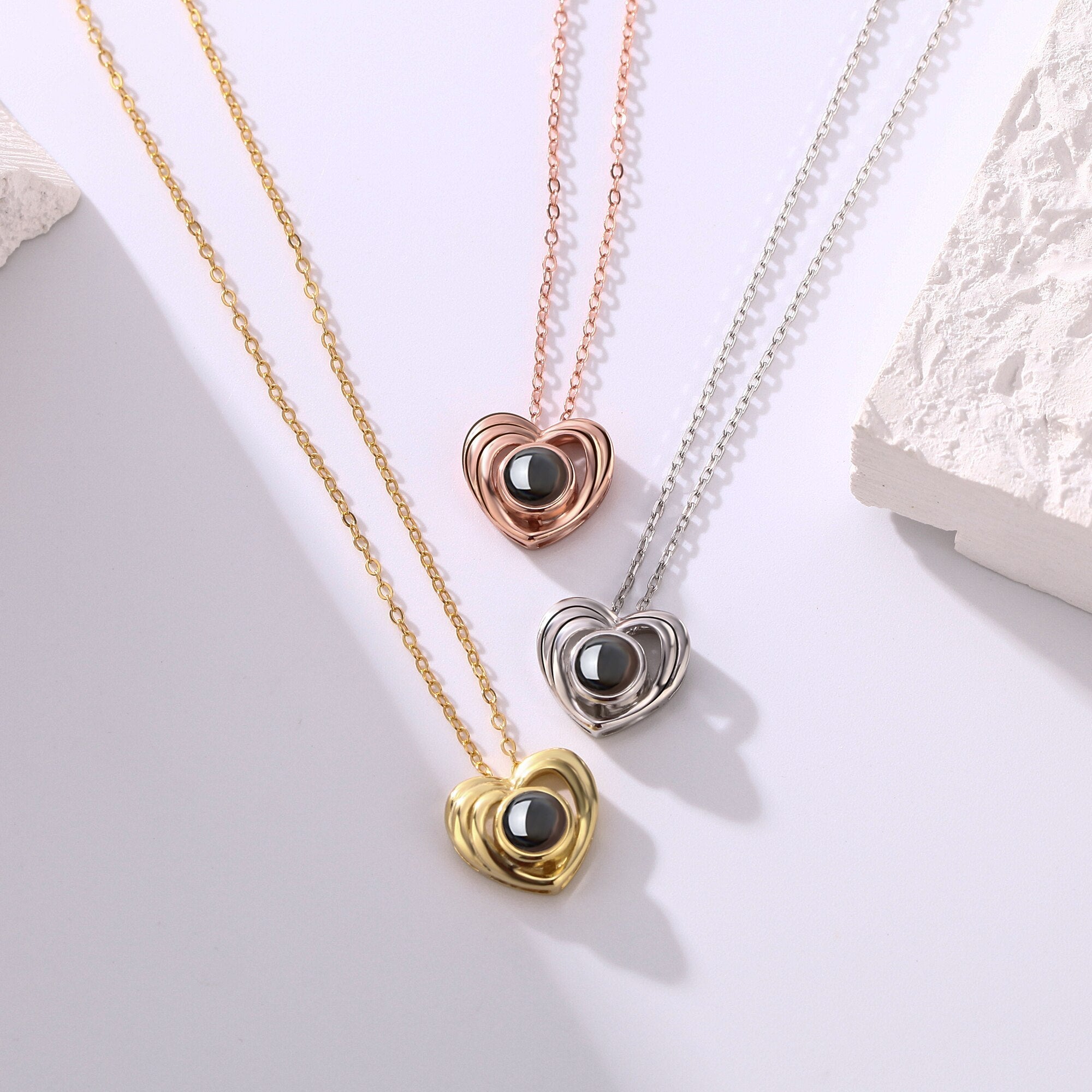 Customized photo necklace Projection Necklace Pendant For Lover Girlfriend