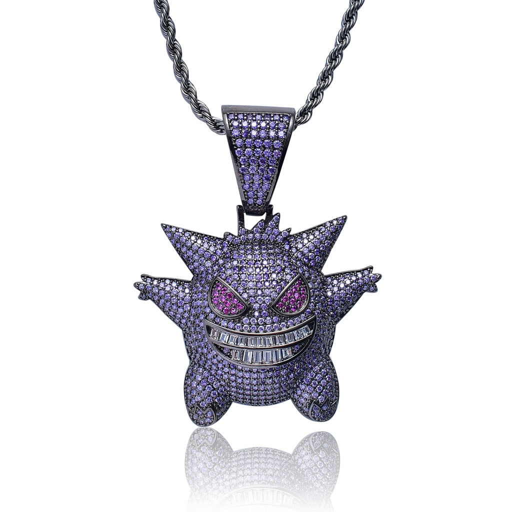 Hip Hop Fierce Shark Inlaid Zircon Pendant Charm Trend Necklace