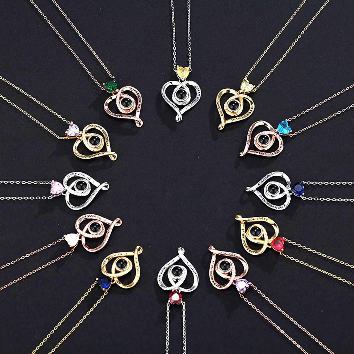 Love with customizable photosProjection Necklace Pendant Jewelry For Lover Girlfriend