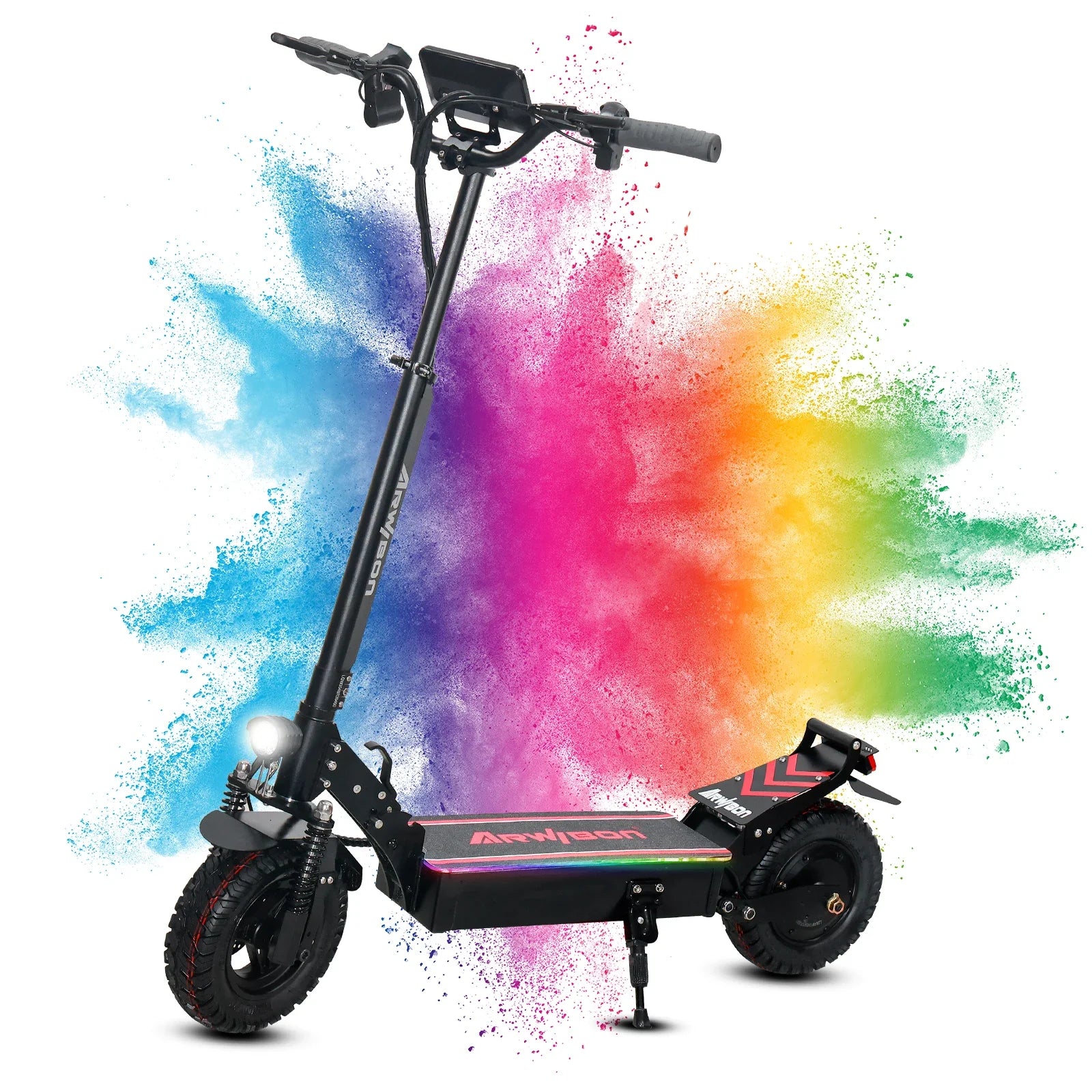 Arwibon Q30 Adult Electric Scooter 2500W Motor Top Speed 30MPH, 48V13/16AH, 11 Inch Off-Road Tires Sport Folding EScooter