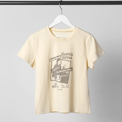 Guitar Crop Top Women Summer Round Neck Short Sleeve Cotton T Shirt Casual Streetwear Tshirt