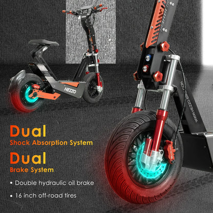 HEZZO-F8 Electric Scooter - 8000W Power, Max Speed 100 Km/h