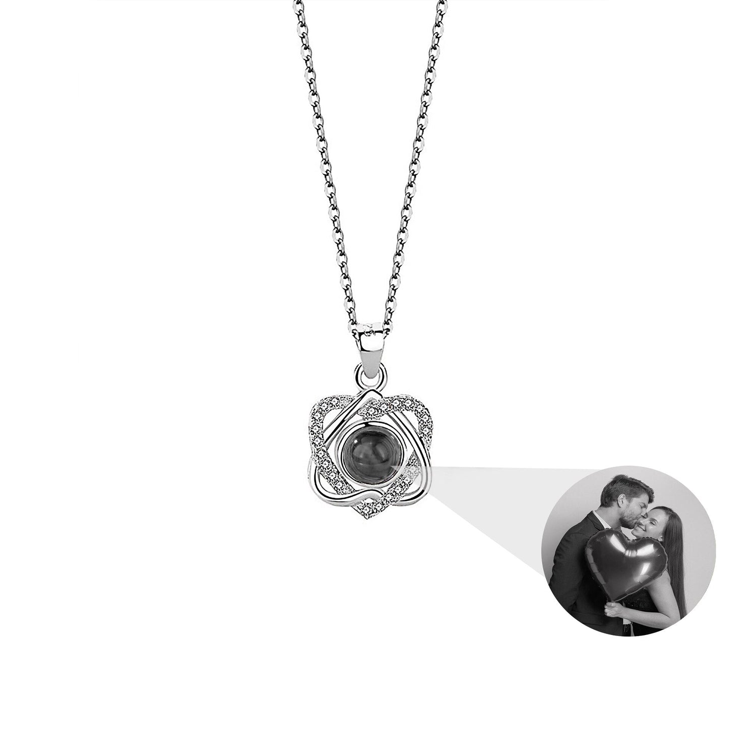 Customized photo projectionNecklace Heart Pendant Wedding Romantic Memory Projection Necklace