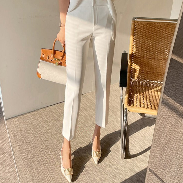 Slim Women Suit Pants Spring Summer High Waist Ladies Pencil Pants