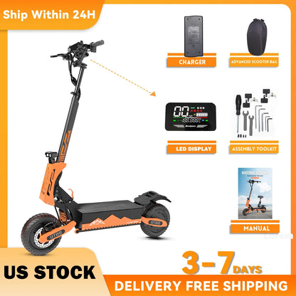 Arwibon 5600W Dual-Motor Electric Scooter 60V27AH With Top Speed 46MPH