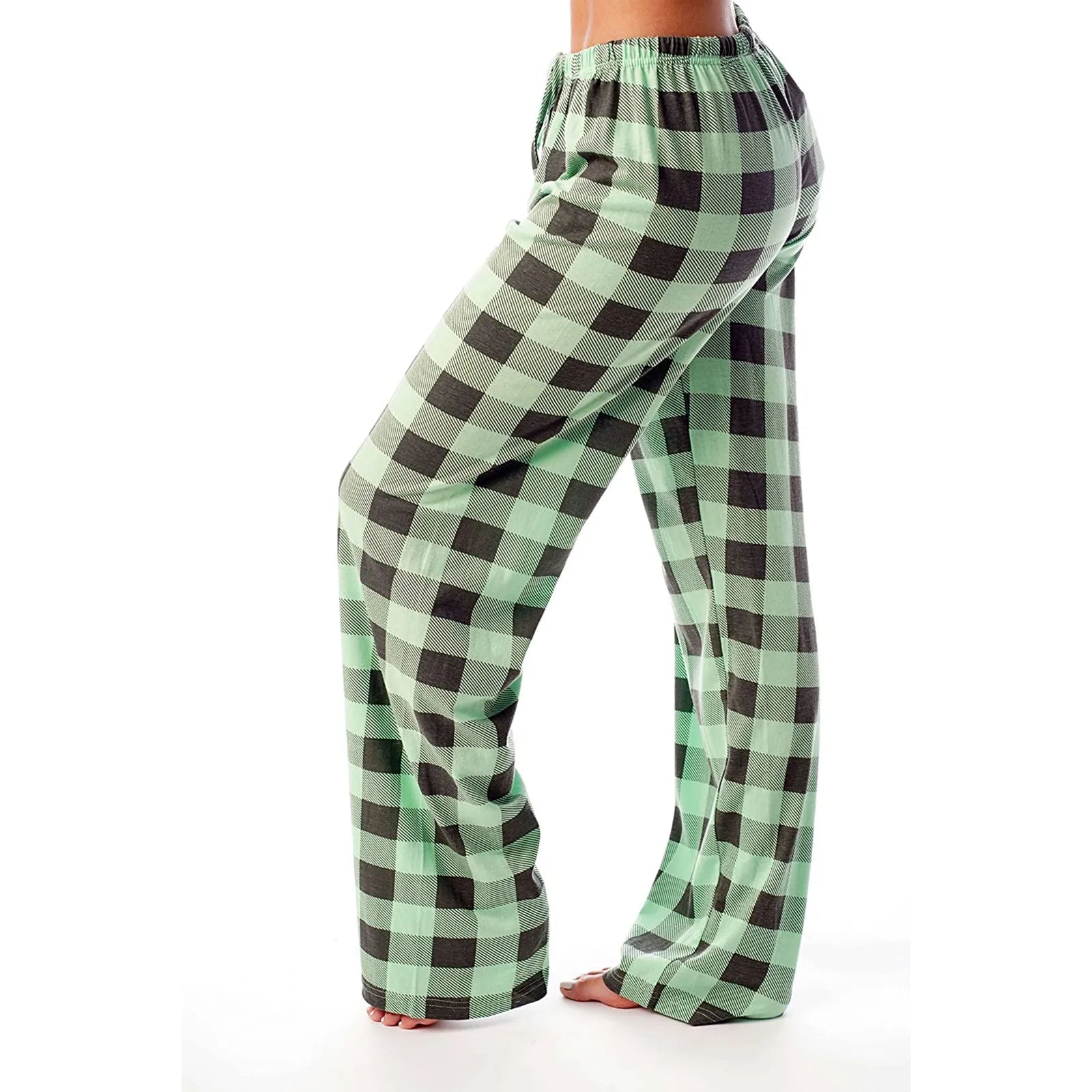 Women Christmas Pajama pants Autumn Winter Plaid Printed Pants