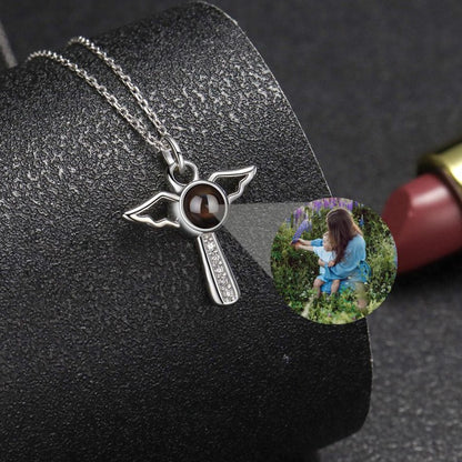 Angels Photo Custom Projection Necklace For Women Personalized Pendant Jewelry