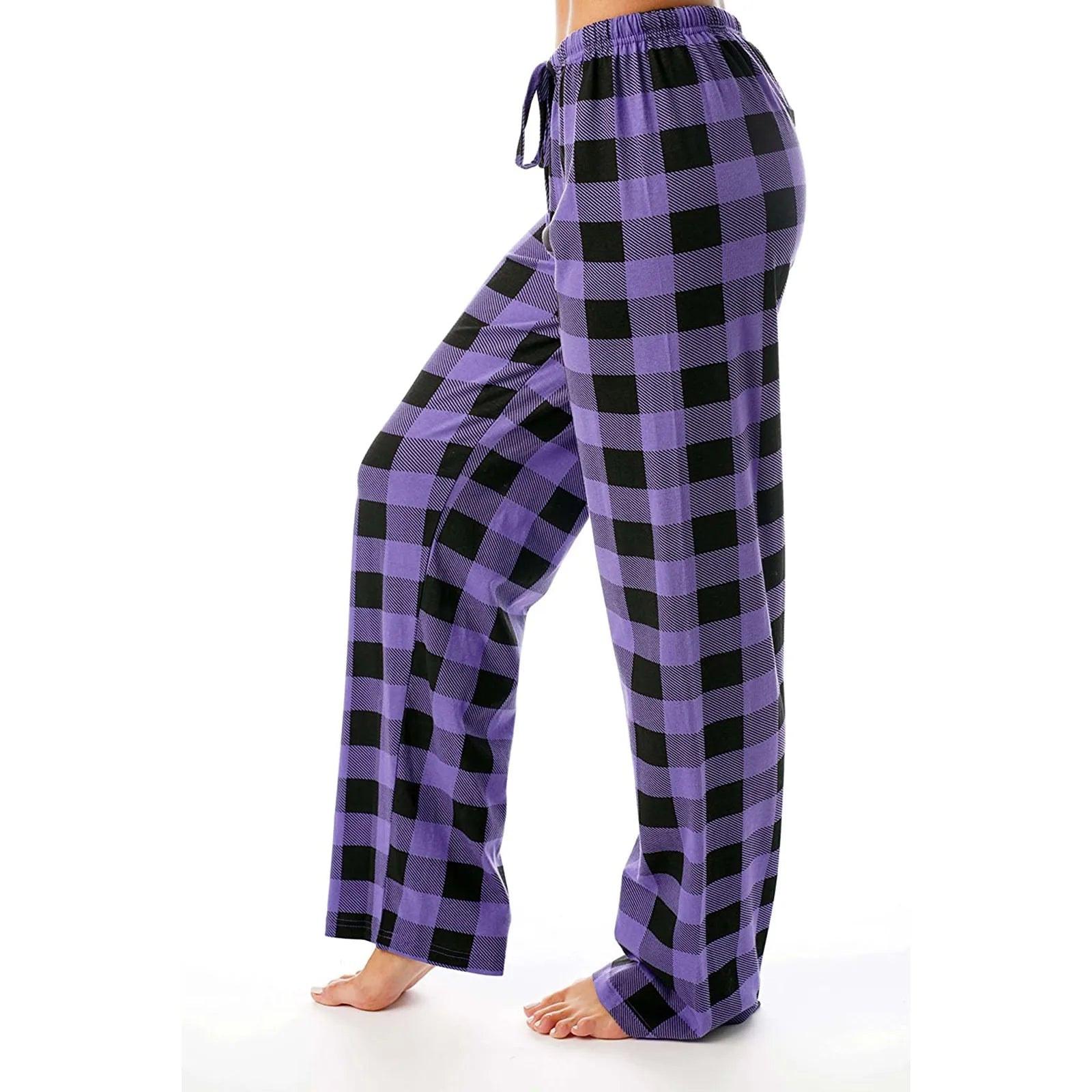 Women Christmas Pajama pants Autumn Winter Plaid Printed Pants