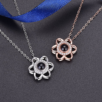 Flowers that can be customized for photosProjection Necklace Pendant Jewelry