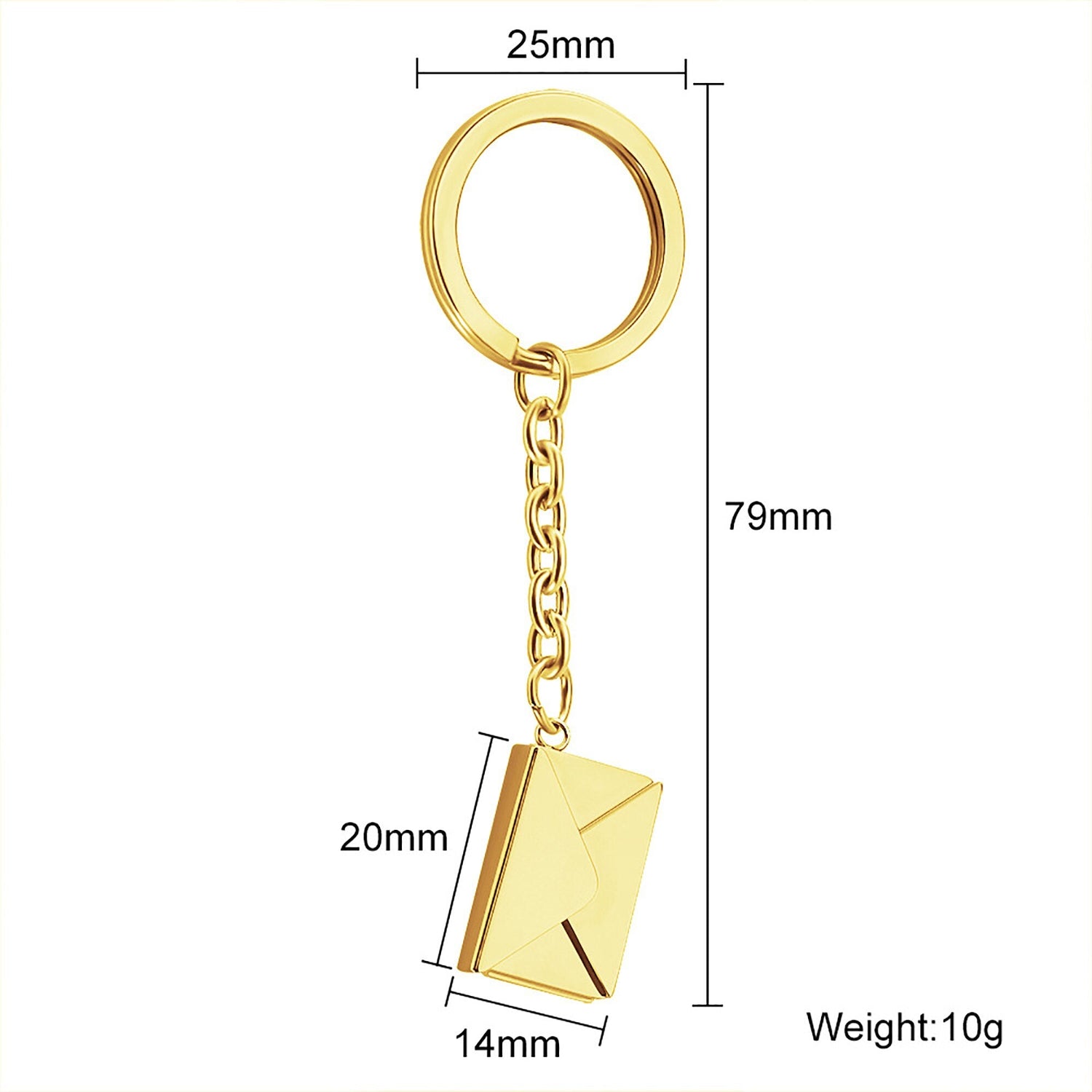 Customizable name envelope keychain For Men Women Car Key Holder