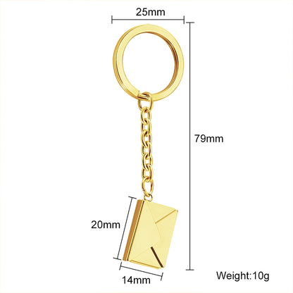 Customizable name envelope keychain For Men Women Car Key Holder