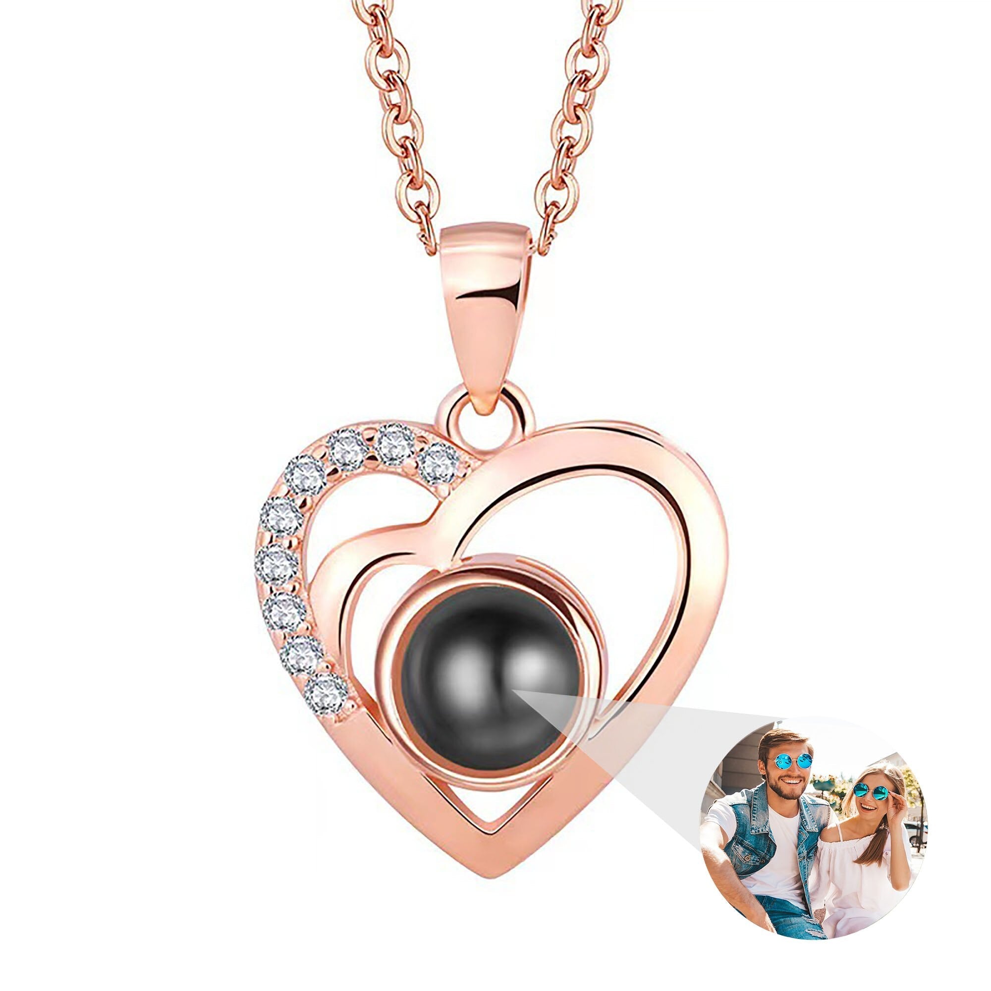 Customizable photo Projection Necklace Pendant Jewelry For Lover Girlfriend