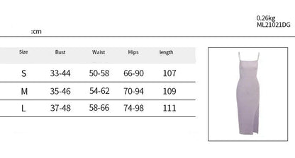 Knitted Fabric Hanging Strap Open Back Dress Solid Color Beach Long Dress