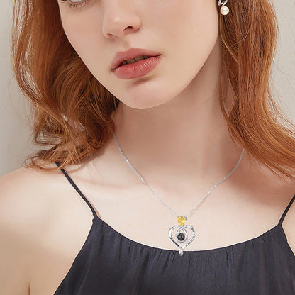Love with customizable photosProjection Necklace Pendant Jewelry For Lover Girlfriend