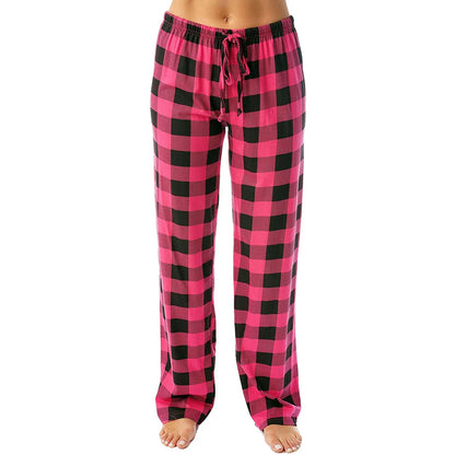 Women Christmas Pajama pants Autumn Winter Plaid Printed Pants