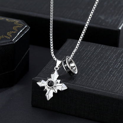 Customized photo ringProjection Necklace  Pendant Jewelry For Lover Girlfriend