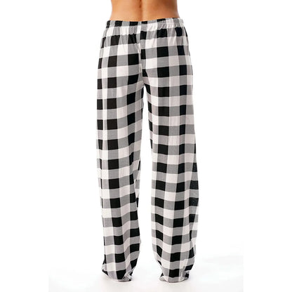 Women Christmas Pajama pants Autumn Winter Plaid Printed Pants