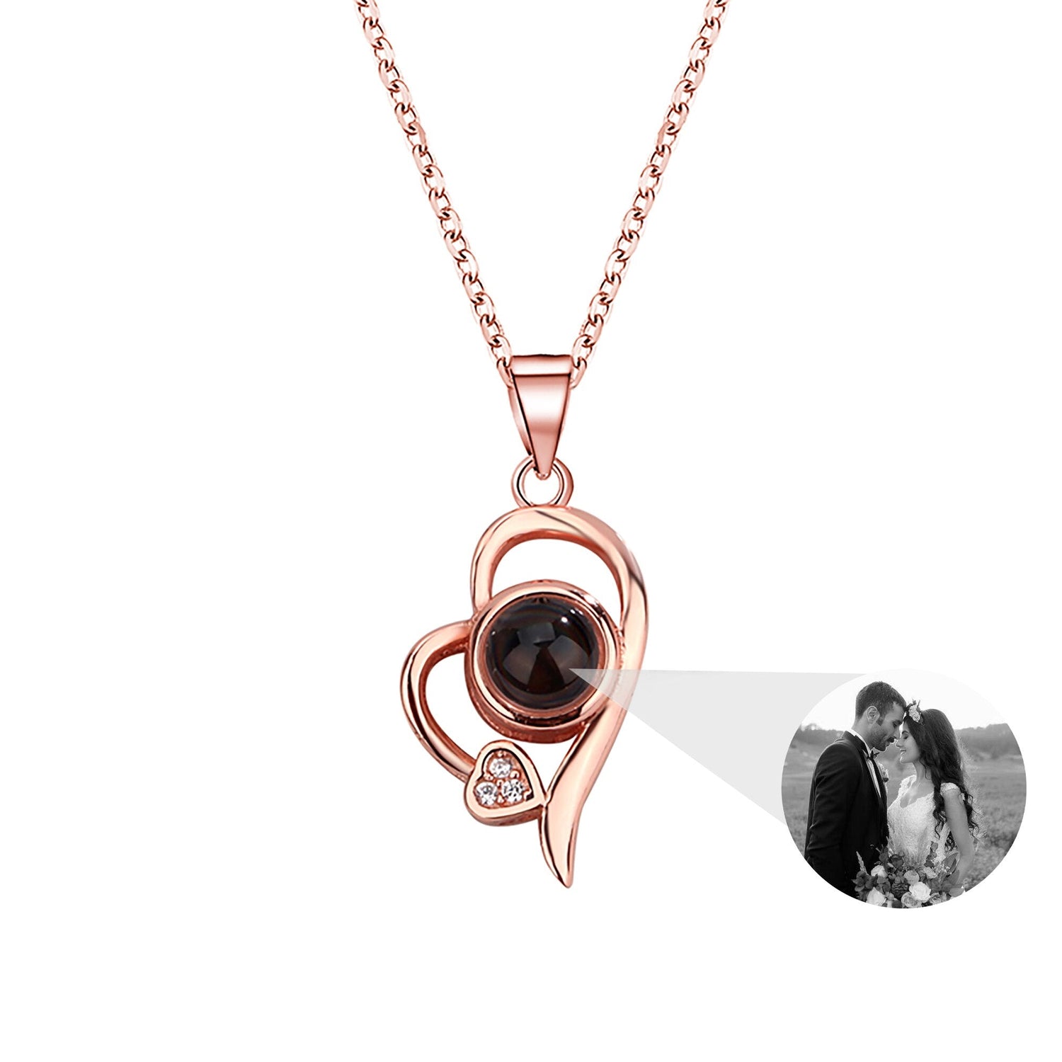 Customized photo projection necklace Couple Romantic Cute Accessories