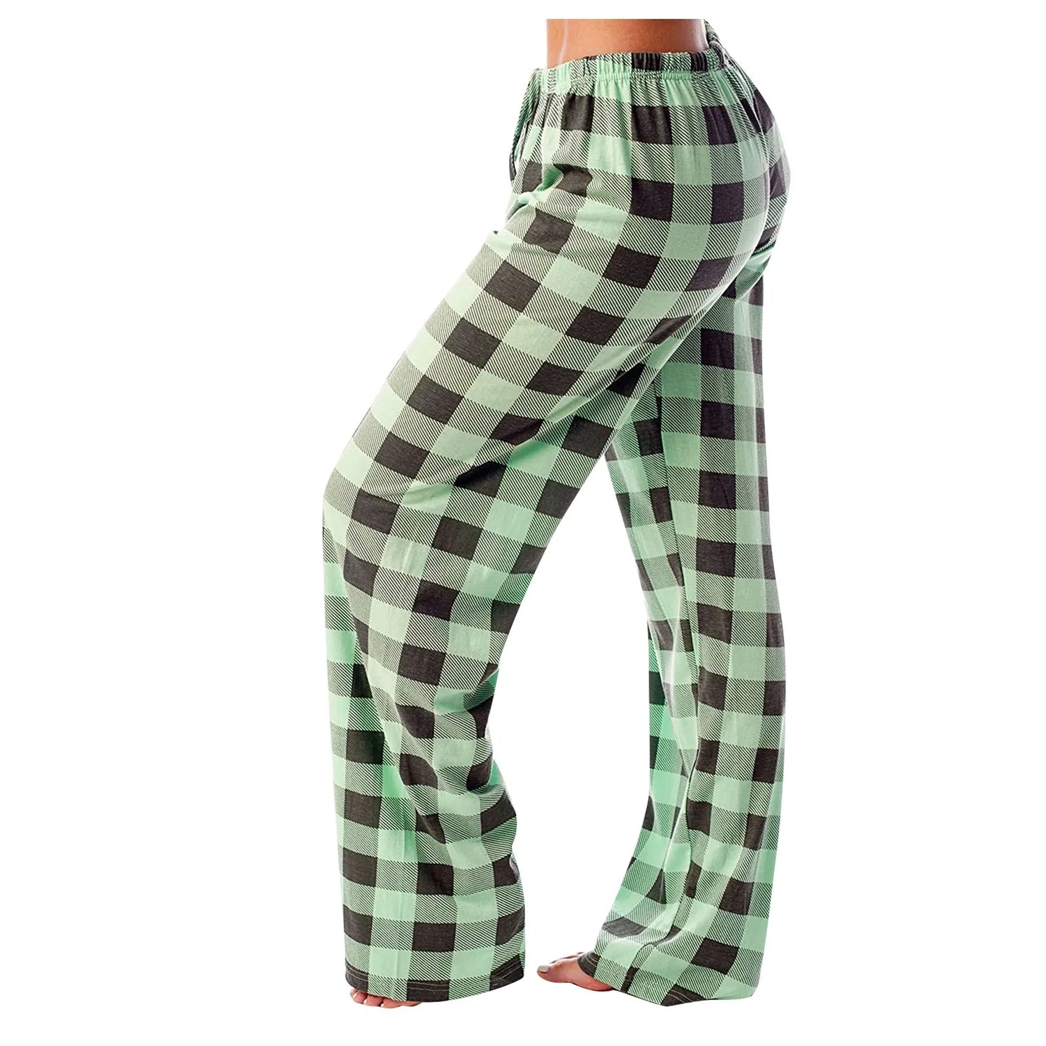 Women Christmas Pajama pants Autumn Winter Plaid Printed Pants