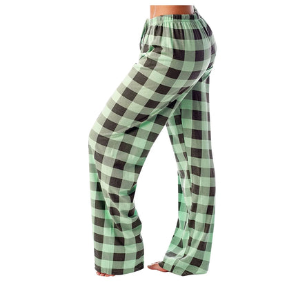 Women Christmas Pajama pants Autumn Winter Plaid Printed Pants
