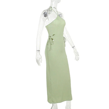 Knitted Long Sleeve Slim Mini Fairycore Slash Neck Dress