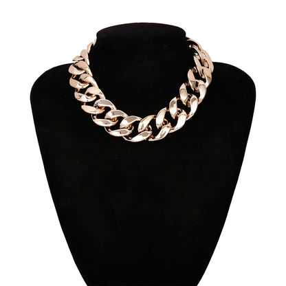 CCB Material Exaggerated Big Choker Necklace Collar for Women Hiphop Chunky Chain Necklace