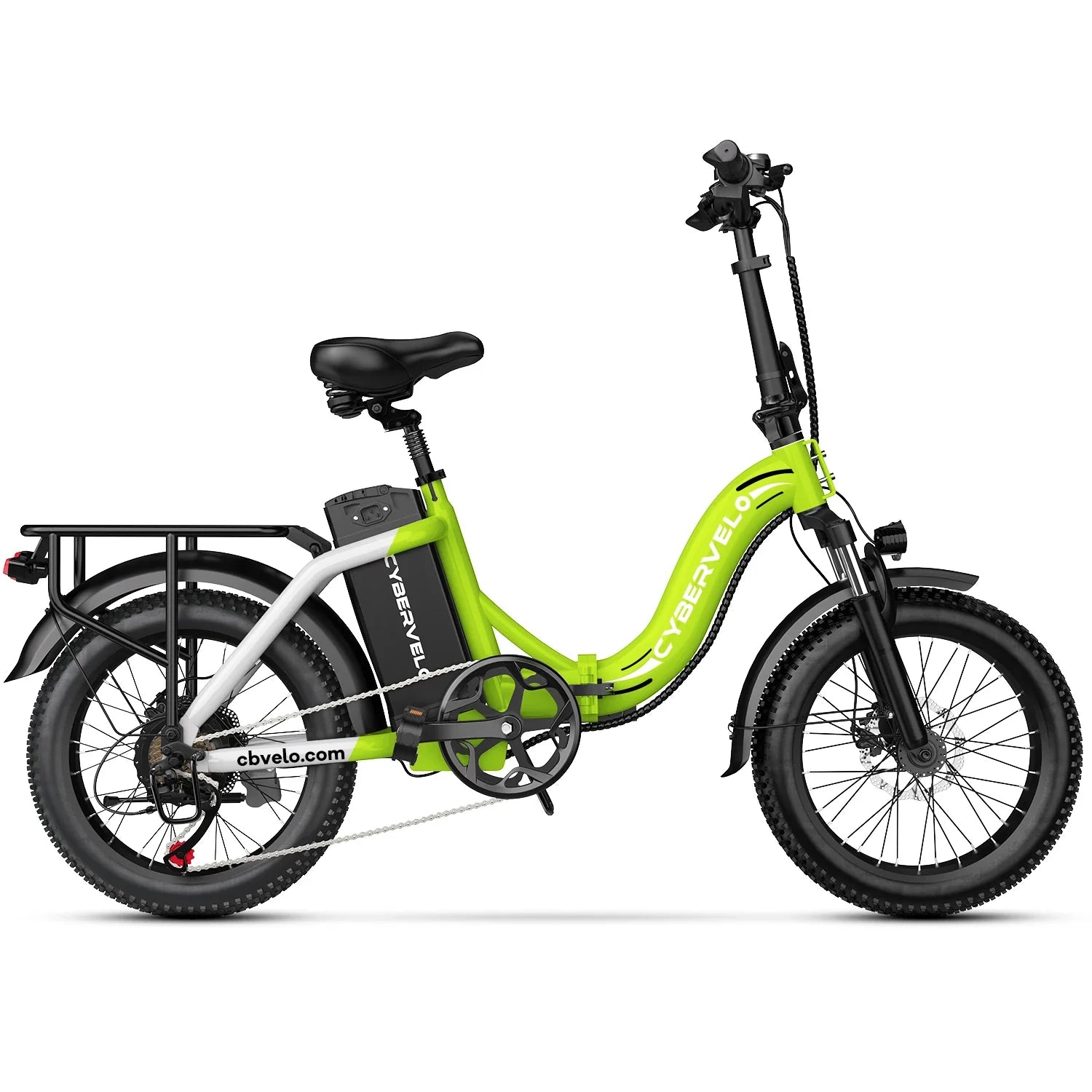 Cybervelo 1000W Ebike For Adults,Removable Battery EBike,28+MPH,Foldable Electric Bike,80 Miles Max Range,Fat Tire EK4 EK5