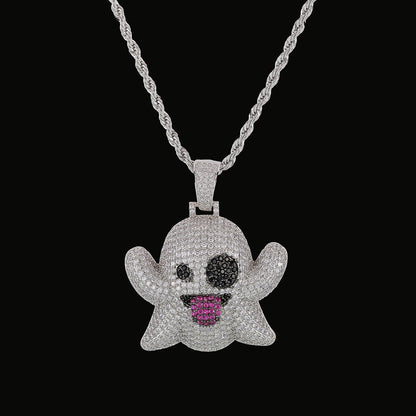 Hip Hop Fierce Shark Inlaid Zircon Pendant Charm Trend Necklace