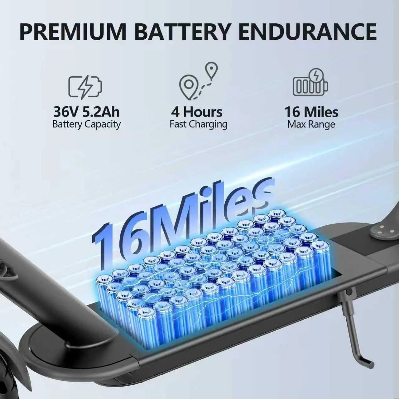 Ladped LP60 Electric Scooter 350W 19 MPH Foldable Urban Commuter 16 Miles Range