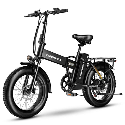 Cybervelo 1000W Ebike For Adults,Removable Battery EBike,28+MPH,Foldable Electric Bike,80 Miles Max Range,Fat Tire EK4 EK5