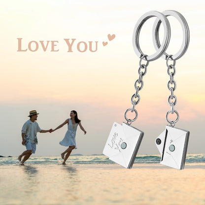 Customizable name envelope keychain For Men Women Car Key Holder