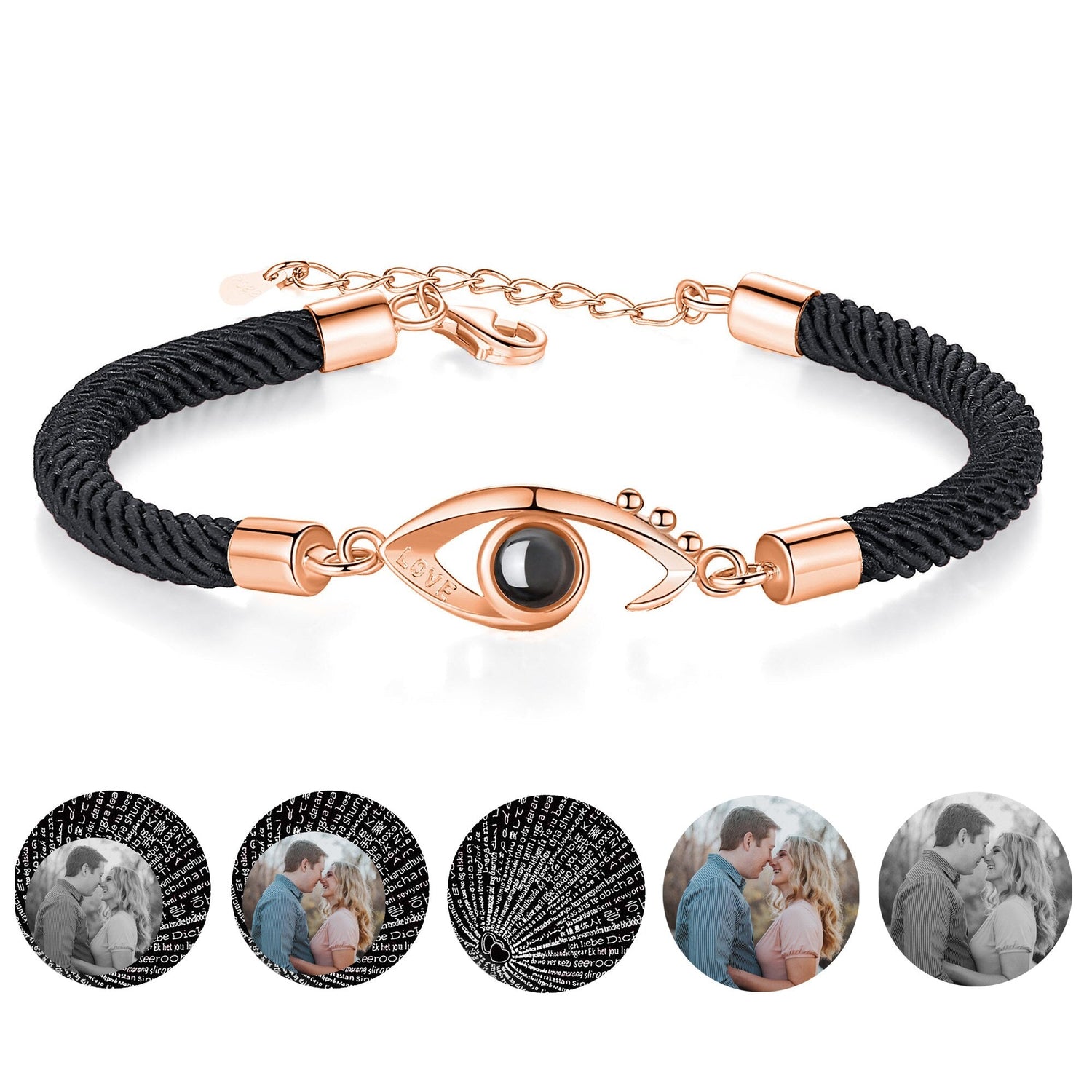 Customizable Photo EyesCircle Projection Bracelets Personalized  Couple Memorial Jewelr