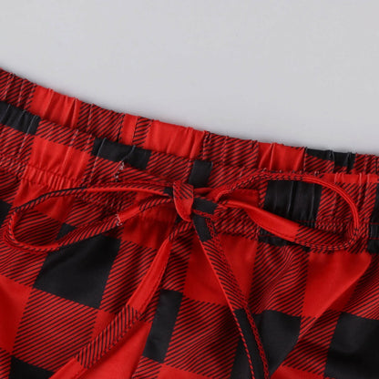 Women Christmas Pajama pants Autumn Winter Plaid Printed Pants