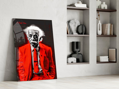 Red Suit I Told You Professor Glass Wall Art