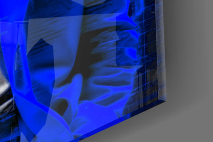 Electric Blue Suit Physicist Glass Wall Art