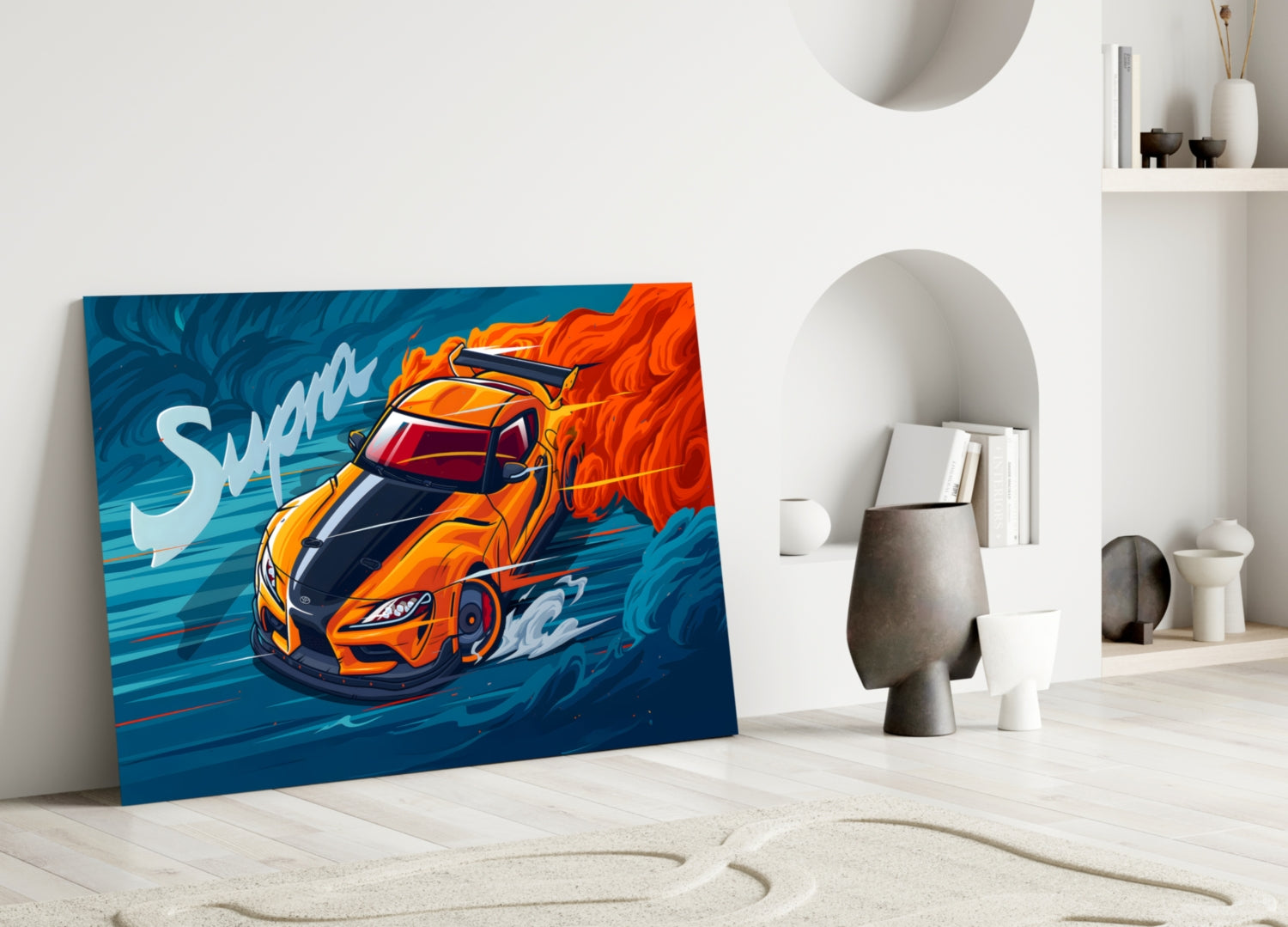 Turbo Coupe Blazing Speed Glass Wall Art || Designer Collection