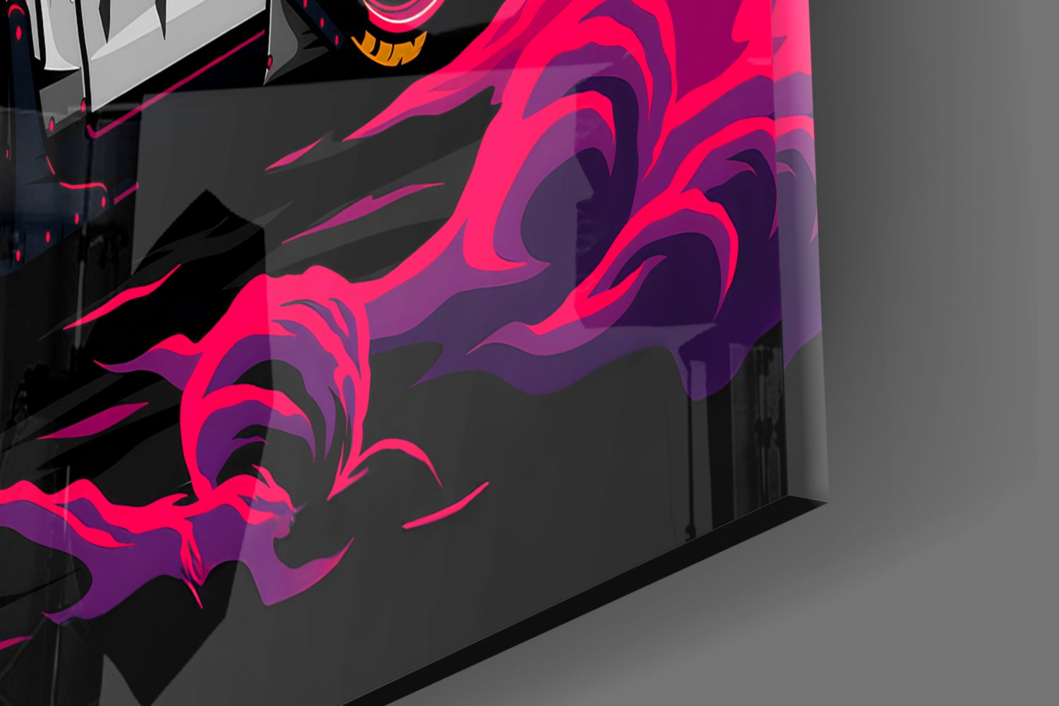 Pink Storm Sports Car Glass Wall Art || Designer Collection