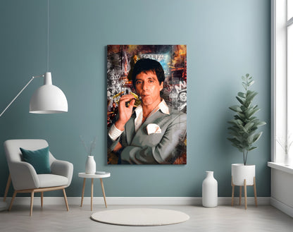 Miami Crime Boss Glass Wall Art || Designer Collection