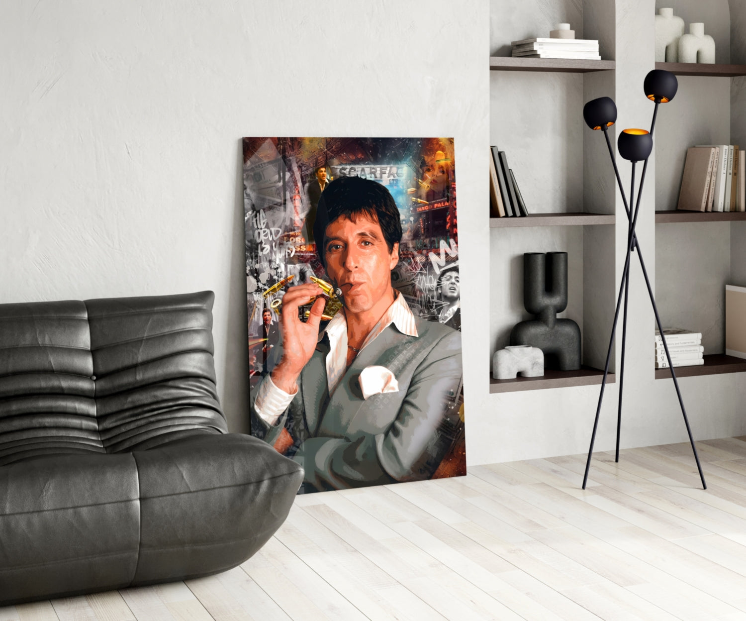 Miami Crime Boss Glass Wall Art || Designer Collection