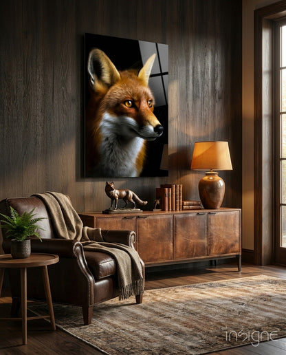 The Secret of the Fox Glass Wall Art || Designer Collection