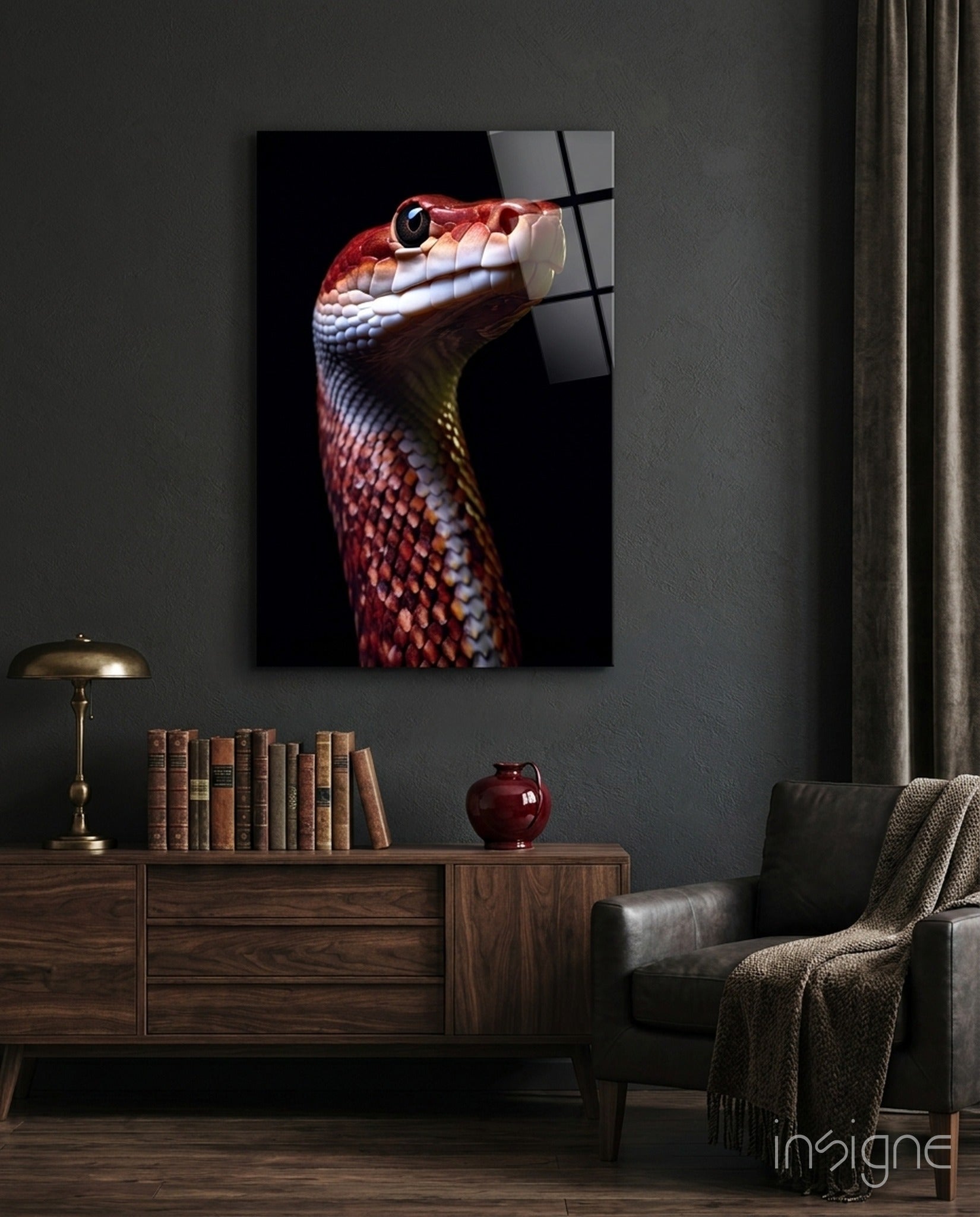 Eyes of the Fiery Serpent Glass Wall Art || Designer Collection